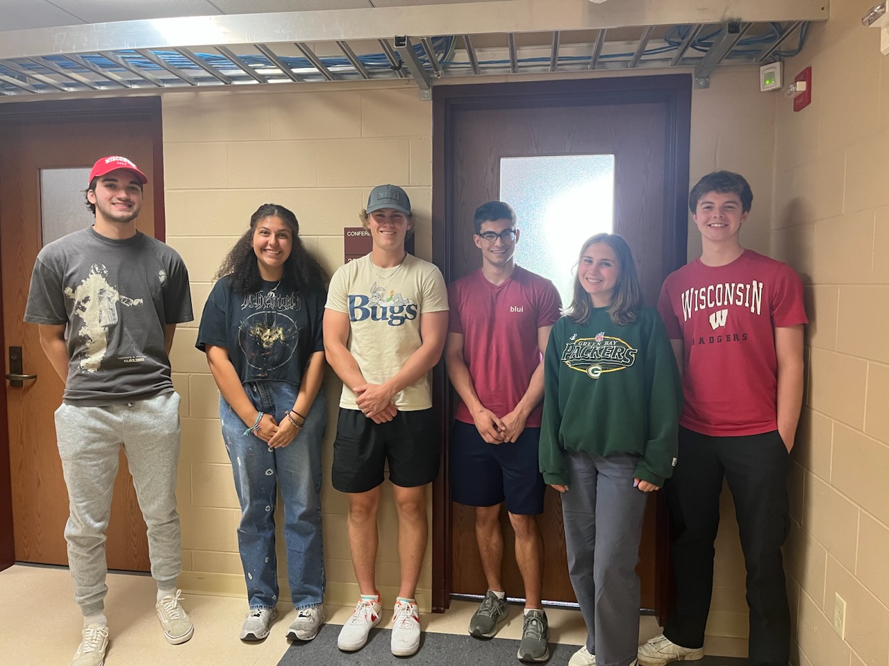 From left to right: Aiden Brey, Helen Sargeant, Eli Miland, Leonzio DiCataldo, Sofia Castagnozzi, Will Martin