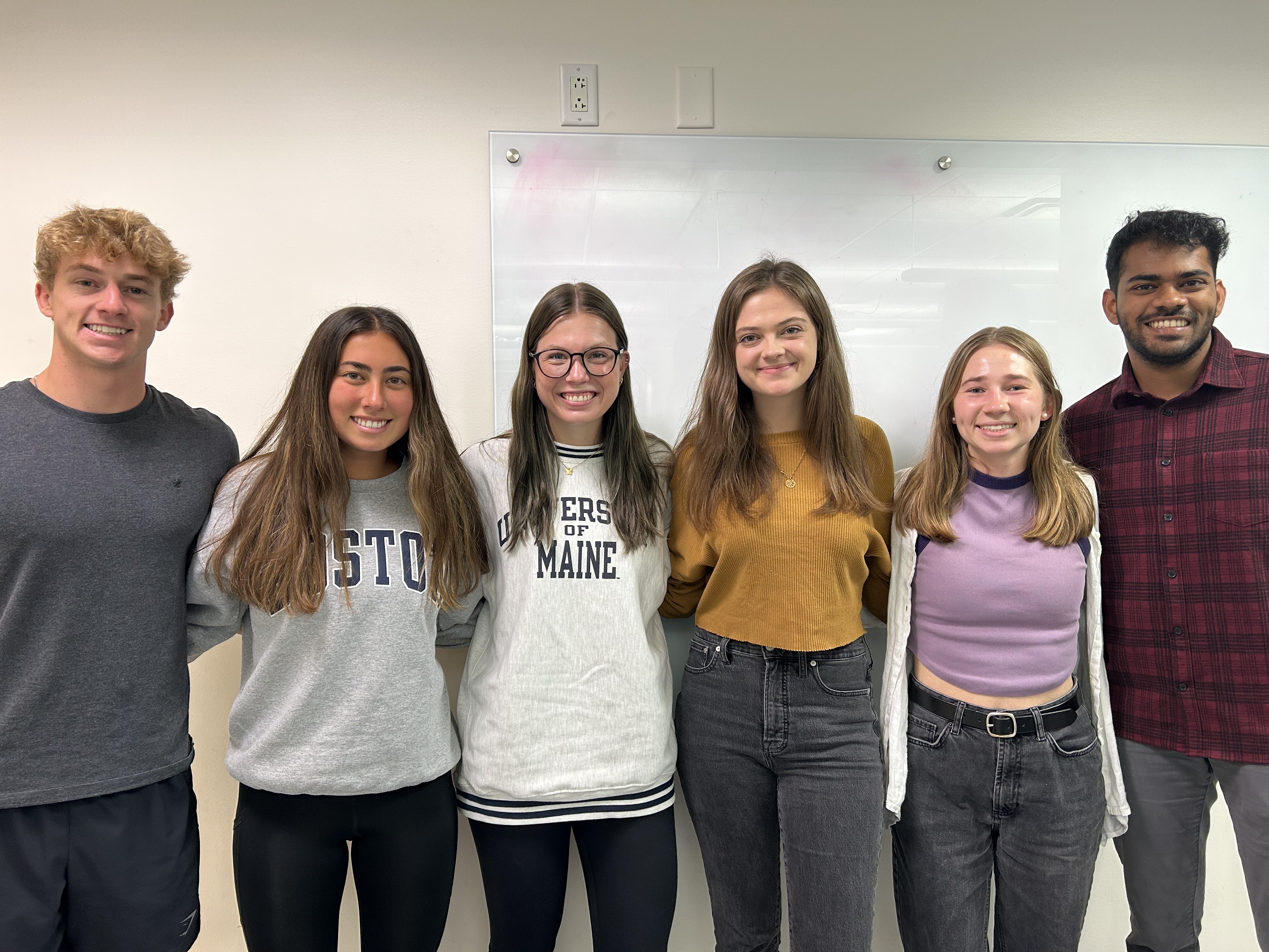Left to Right: Joseph Byrne, Nicole Parmenter, Sydney Polzin, Meghan Horan, Greta Scheidt, Joshua Varghese