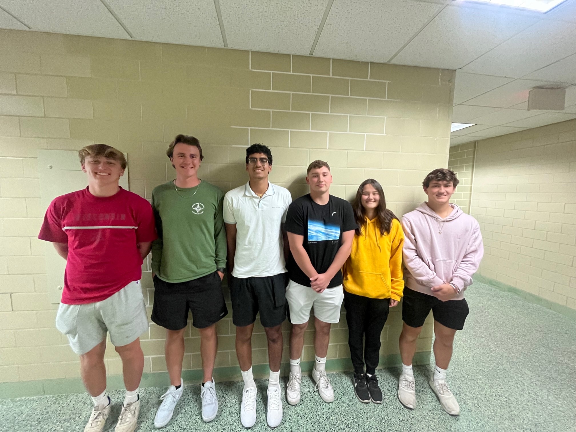 From Left to Right: Paulie Reuteman, Luke Waldhuetter, Saketh Peddireddy, Jayson O"Halloran, Emily Stoebe, George Moran