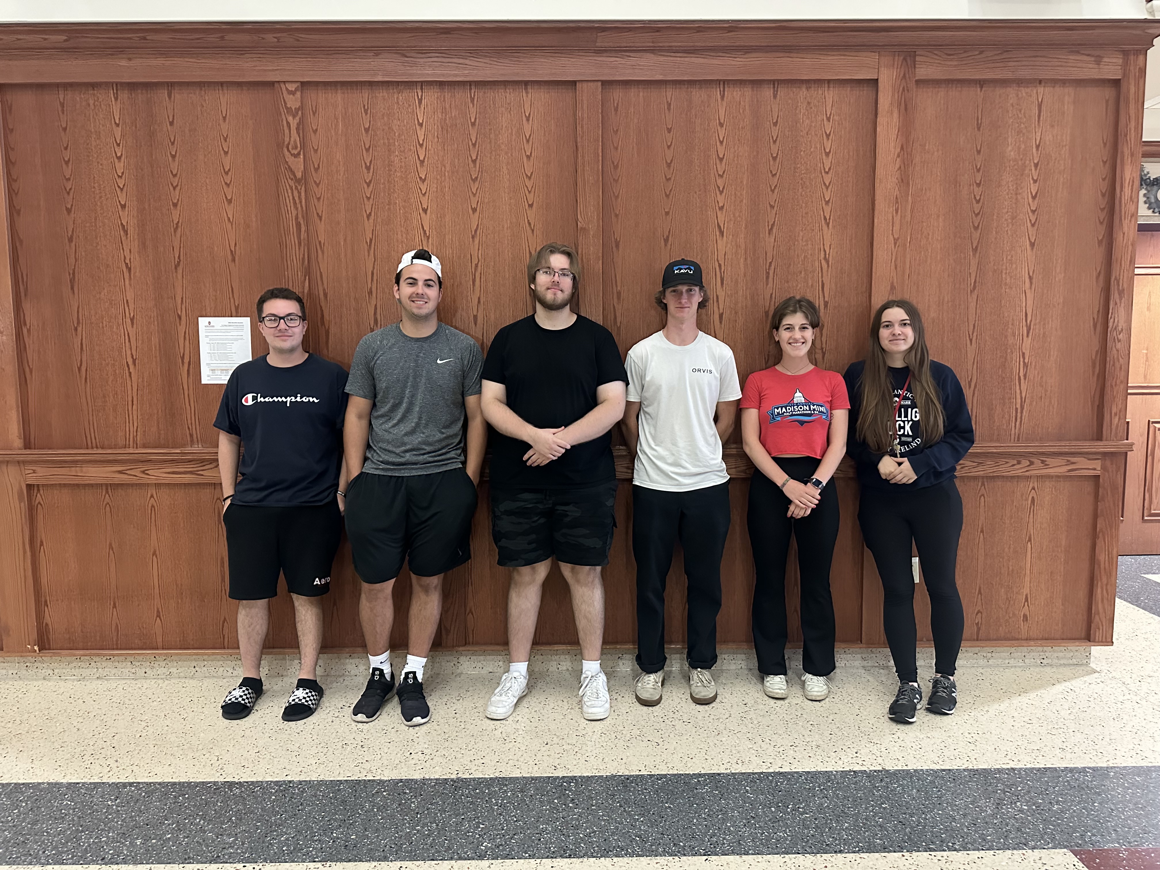 Pictured: Ethan Mendenhall, Logan Nicoll, James Waldenberger, James Briggs, Alice Hegeman, Emily Hutsell.