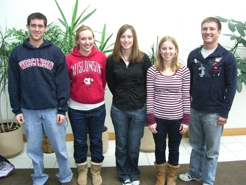 Left to right: Jim Mott, Sarah Switalski, Brooke Sampone, Michelle Tutkowski, Eamon Bernardoni