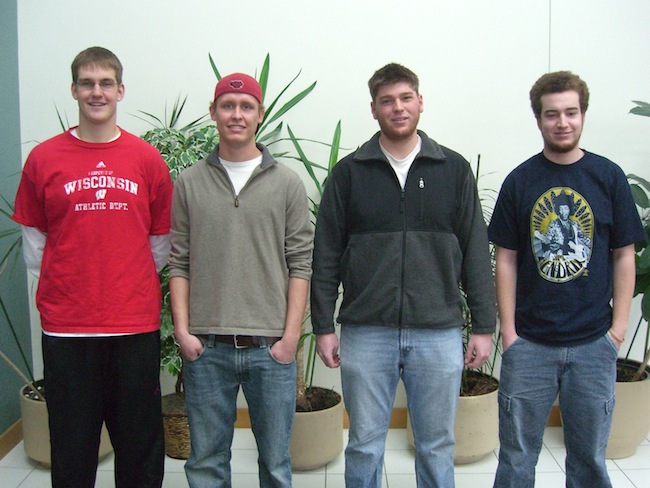 left to right: Derek Klavas, Andy LaCroix, Jon Mantes, Mason Jellings