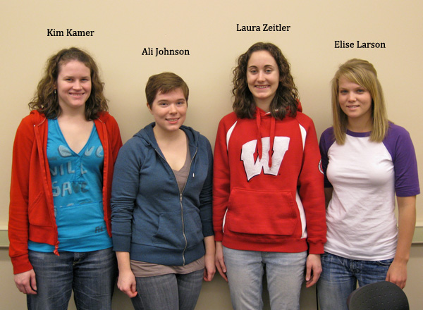 Kim Kamer, Ali Johnson, Laura Zeitler, Elise Larson