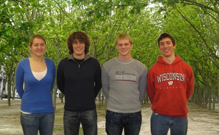 From left to right: Kara Barnhart, Daniel Jonovic, Nick Ladwig, Kevin Hanson