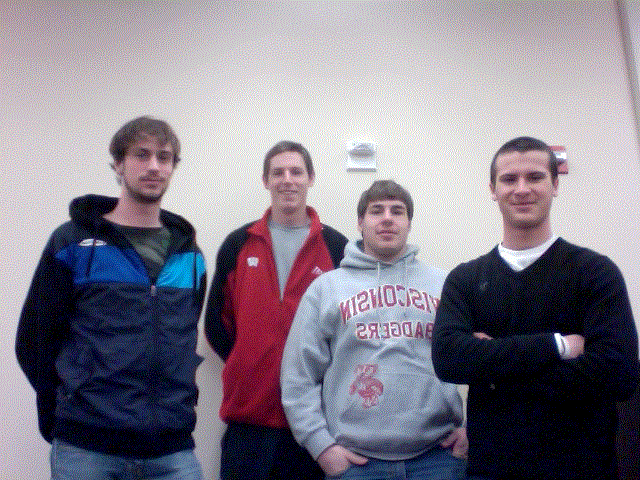 starting from left Jared Ness, Brad Wendorff, Drew Birrenkott, Caleb Durante
