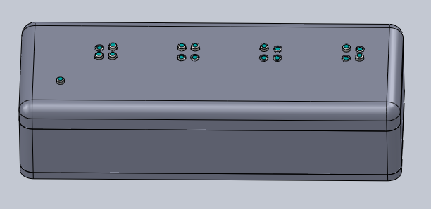 Solidworks representation of final Digital Braille Watch displaying the time 03:15 PM. 