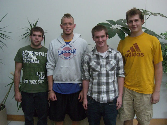 From left to right: Joel Schmocker, Luke Juckett, Ian Linsmeier, Tyler Klann