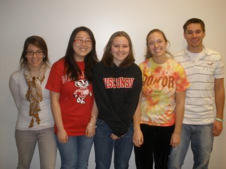 Team members from left to right: Sara, Vivien Chen, Sarah Czaplewski, Vanessa Grosskopf, and Josh Kolz.