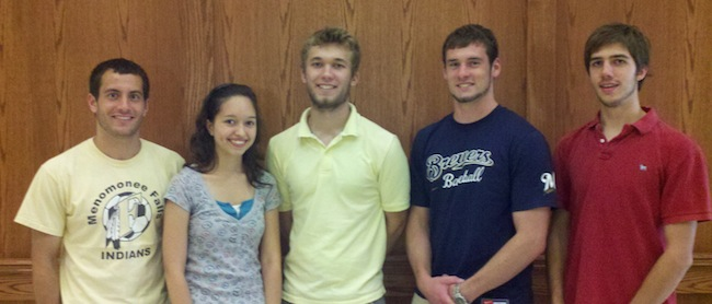 Team members from left to right: Nick Shiley, Courtney Kreuger, Brad Lindevig (since graduated), David Schreier, Jacob Meyer