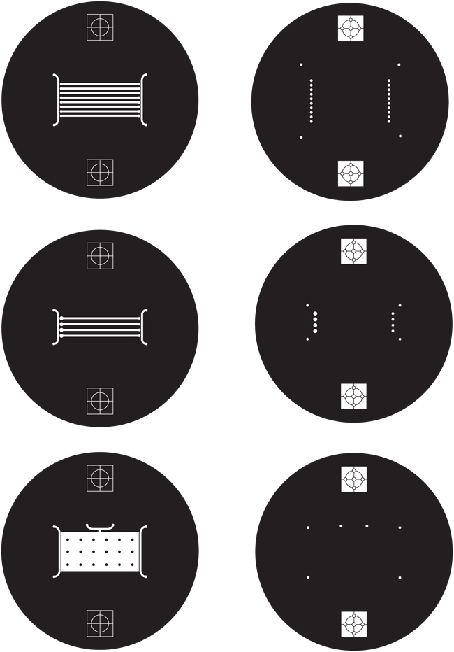 Transparencies with all of the different device designs printed as masks