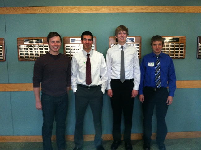 Team members from left to right: Cody Williams, Kevin McConnell, Matt Jensen, Devon Moloney