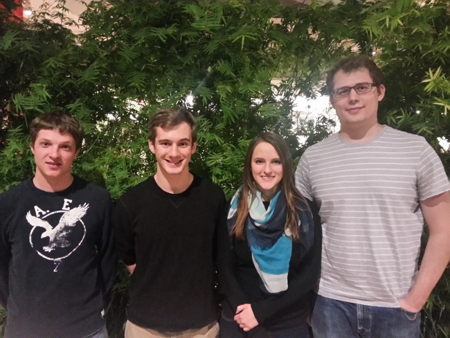 Team members from left to right: Jeff Groskopf, Ian Linsmeier, Lisa Kohli, Tyler Klann