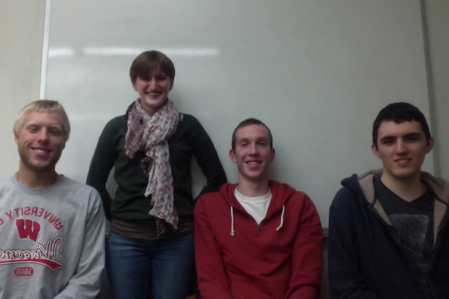 Team members from left to right: Peter Guerin, Rebecca Stoebe, Kyle Anderson, John Diaz de Leon