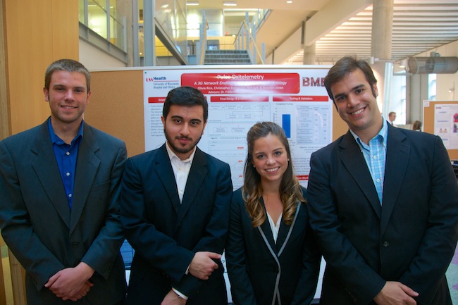 Pulse Oxitelemetry Team. From left to right: Brandon Jonen, Rafi Sufi, Olivia Rice and Chris Fernandez