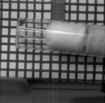 Snapshot of high-speed video analysis of initial HIT device