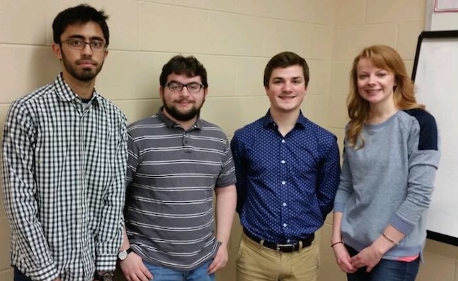 Team members from left to right: Mufaddal Lakdawala, Joshua Plantz, Thomas Feustel, Anneka Littler