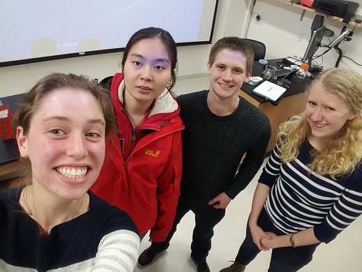Team members from left to right: Emily Carroll, Ping Hu, Jake Kanack, Laura Wierschke