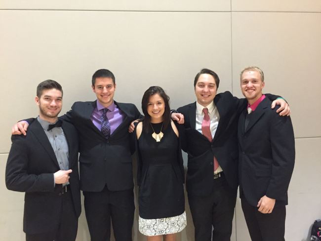 Team members from left to right: Kyle Koehler, Alex Ehlers, Emily Olszewski, Brady Lundin, and Aaron Bishop