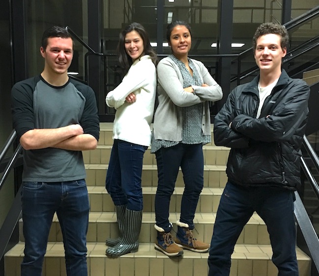 Team members from left to right: Kieran Paddock, Catherine Finedore, Crystal Jimenez, James Olson