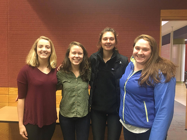 Team members from left to right: Allie, Rachel, Katie, Julia