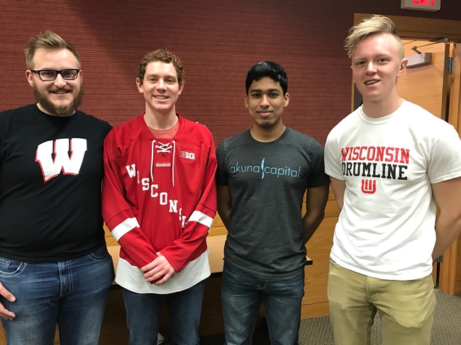 Team members from left to right: Andrew Polnaszek - Team Leader, David Lahm - Communicator, Srinidhi Emkay - BWIG & BPAG, Erik Bjorklund - BSAC