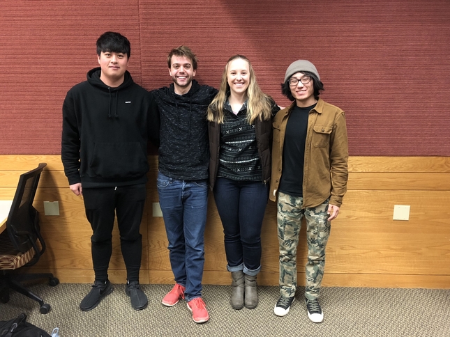 Team members from left to right: Kyuhyun, Ryan, Lena, Yiqun