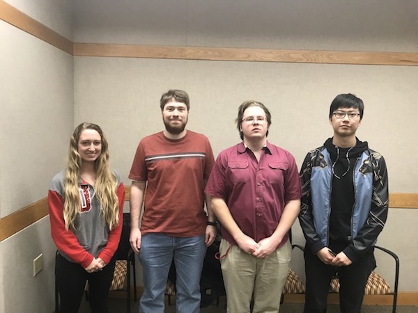 Team members from left to right: Aleysha Becker, Luke Le Clair, Royal Oakes, Jinyuxuan Guo