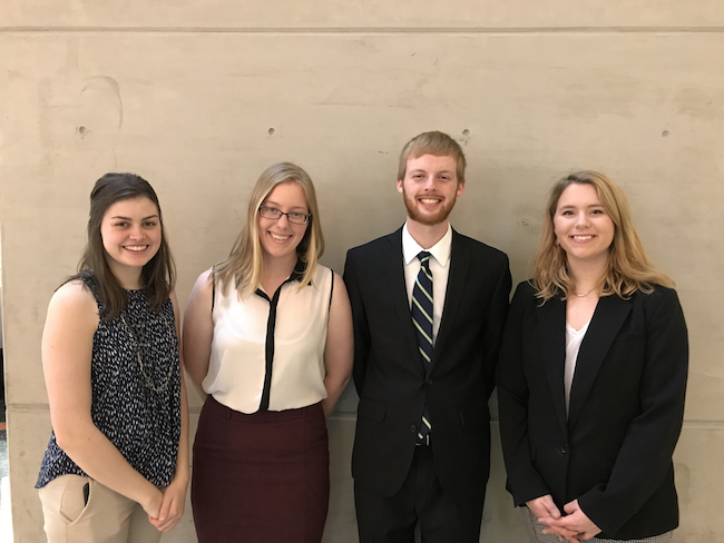 Team members from left to right: Bella Reichardt, Kelsey Murphy, Ryan Opansky, Allie Walker