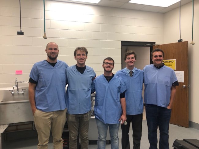 Team members from left to right: Zach Alden (previous team member), Jake Reiss, Nick Haller, Robert Weishar, Frank Seipel