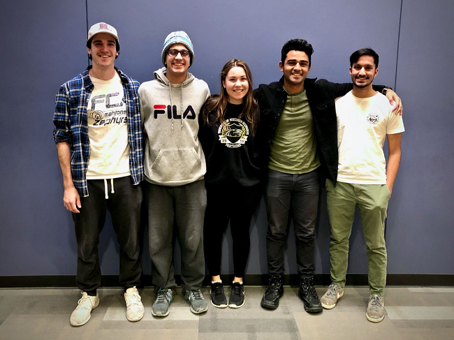 Team members from left to right: Ben Ayd, David Beedle, Margie Edman, Nick Mathew, and Siddhant Jain
