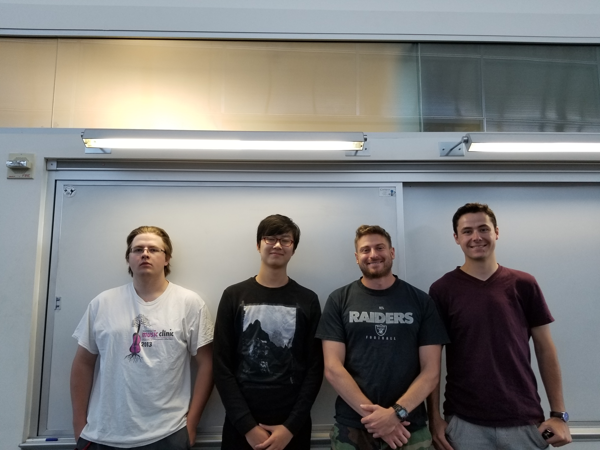 Team members from left to right: Team members from left to right: Steven Royal Oakes, Jinyuxuan Guo, Stephan Blanz, John Beckman