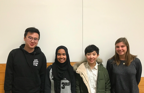 Team members from left to right: James Tang, Amira Razuan, Alex Locsin, Anna Keller