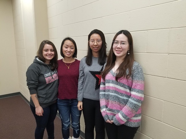 Team members from left to right: Gabi Medeiros Simas (Communicator), Lisa Xiong (BSAC&BWIG), Camille Duan (Team Leader), and Maggie Zhou (BPAG)