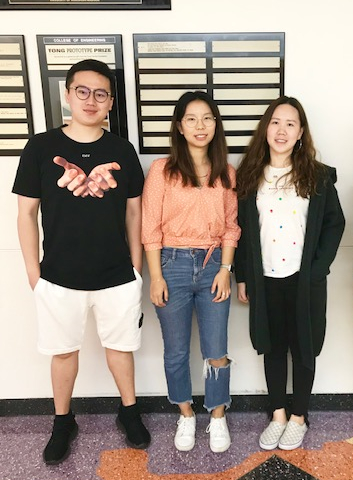 Team members from left to right: James Tang, Camille Duan, Maggie Zhou
