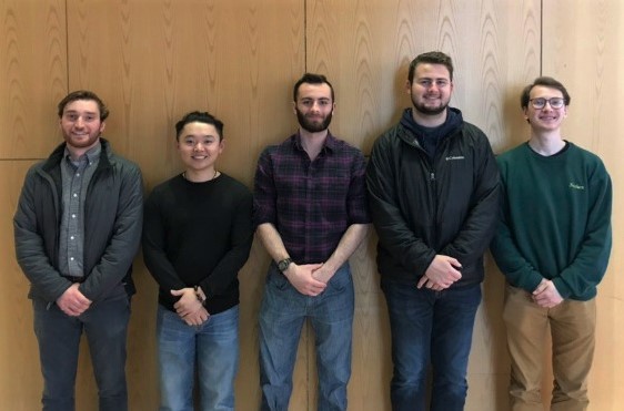 Team members from left to right: Bob Meuler, Jason Wang, Jiacomo Beckman, Nick Pauly, Kevin Koesser