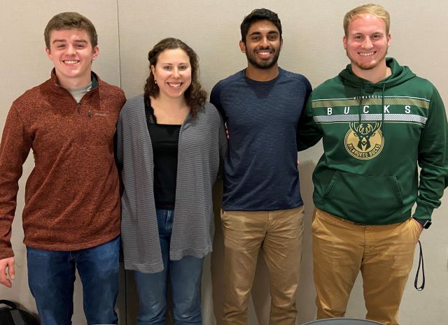 Team members from left to right: Charles Hower, Jessica Suderski, Akshith Mandepally, Jacob Schmidt