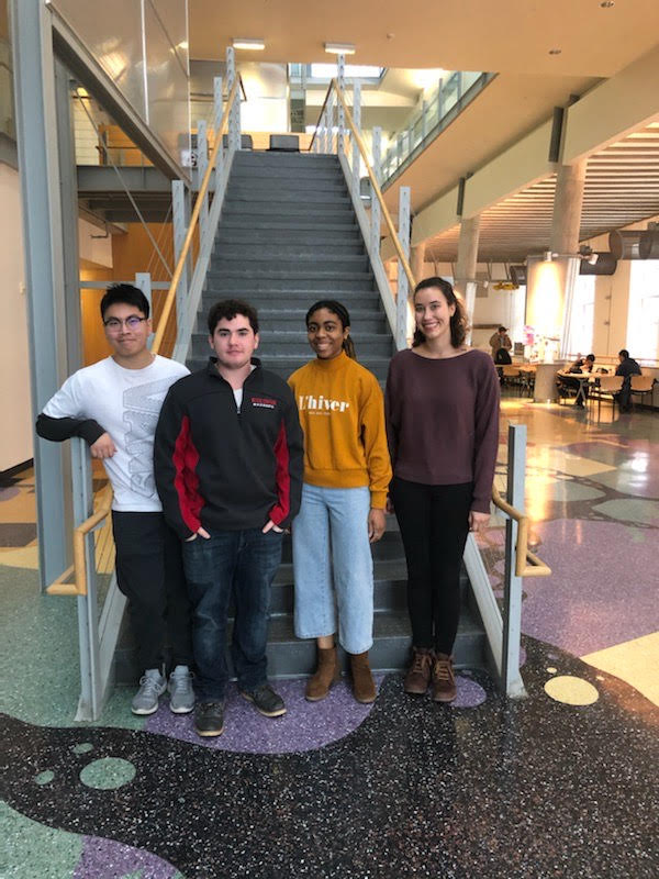 Team members from left to right: Xiao Zhu Feng, Spencer Stowell, Melanie Sona, Brooke Pernsteiner
