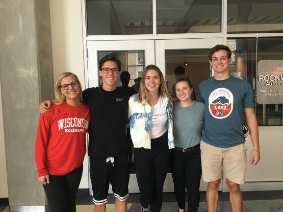 Team members from left to right: Lee Herman, Mason Schilling, Julia Martin, Kennedy Pawell, and Sam Peterson