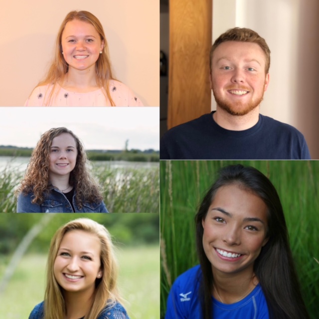 (Left Column, Top to Bottom): Lindsey Weiss, Lily Jaeger, Haley Oswald (Right Column Top to Bottom): Kyle Schmidt, Anne Wong