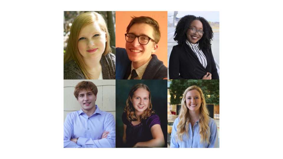 From top to bottom, left to right: Hannah Fjellman, Will Wightman, Maïsha Kasole, Spencer Averbeck, Laura Richmond, and Courtney Florin