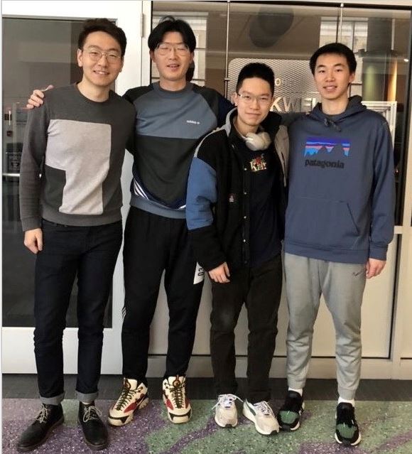 Team members from left to right: Yanbo Feng, Xavier Fan, TShawn Zhu, Jesse Fan