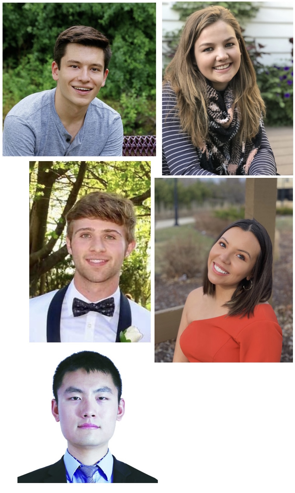 From left to right, upper left to bottom left: Nicholas Jacobson, Emma Kupitz, Henry Plamondon, Frida Albiter Benitez, Haochen Wang