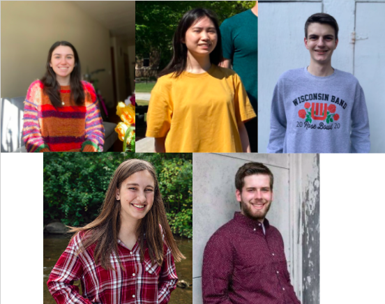 Top (from left to right): Anna Vena, Amy Cao, Ben Walker. Bottom: Anna Goforth, Ian Petersen