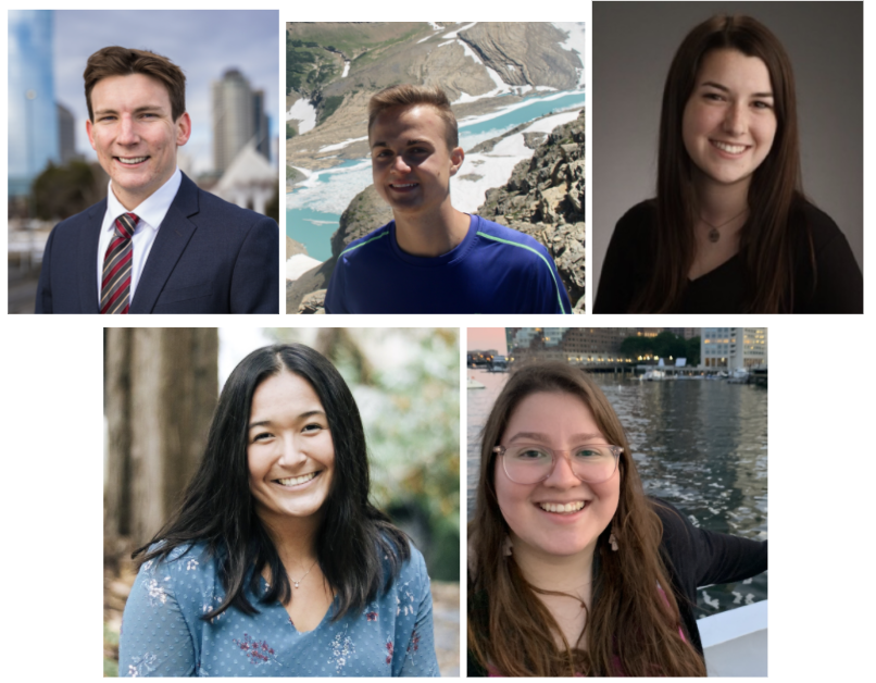 Matthew Wroblewski (top left), Eric Sagen (top middle), Colleen Cuncannan (top right), Kenzie Hurt (bottom left), Milica Lukic (bottom right).