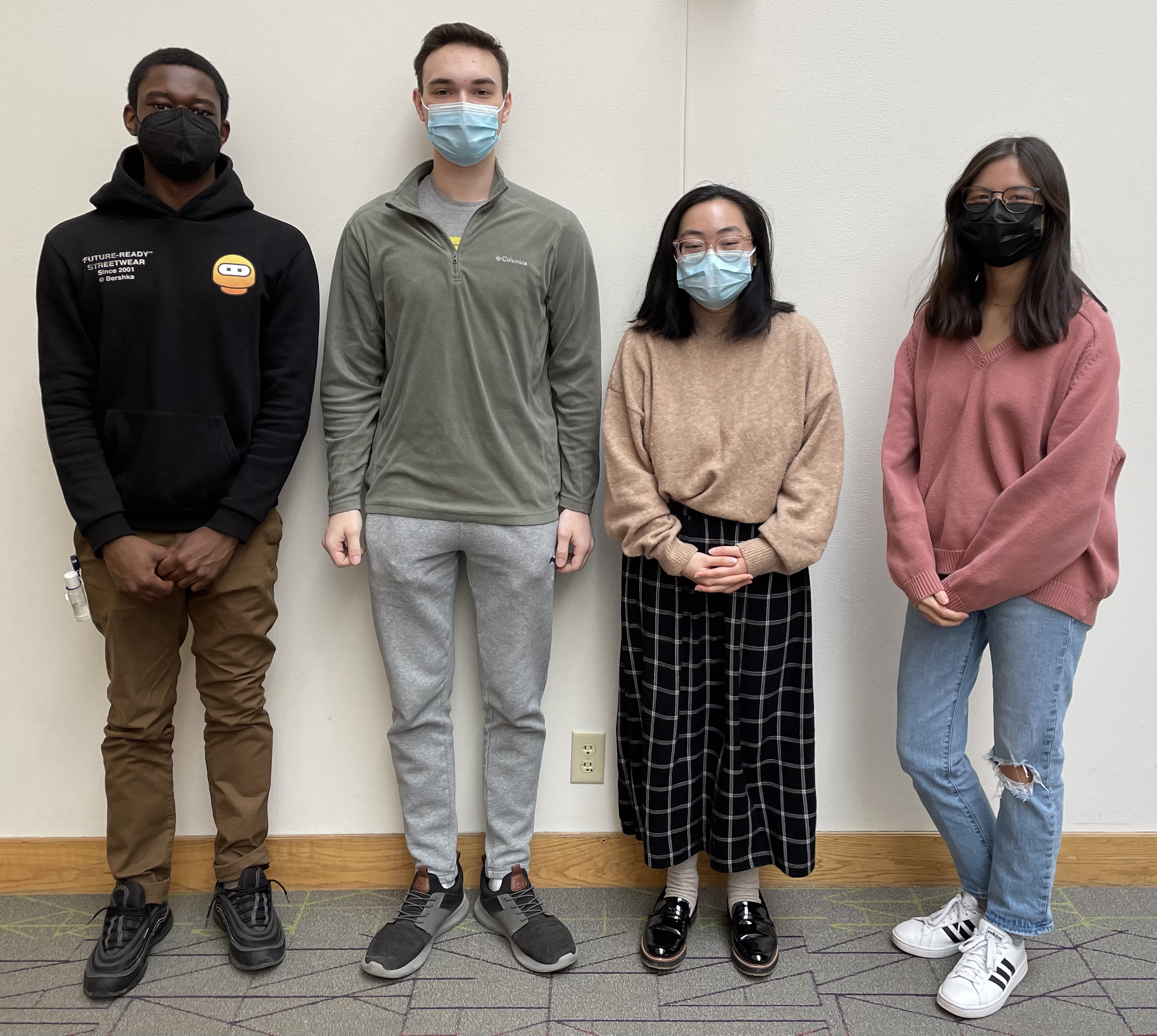 From left to right: Abdoulahi Bah, Chris Pudzsiz, Alex Thao, Elli Hosokawa