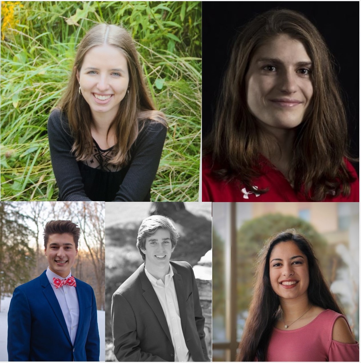Top Row, Left to Right: Bella Raykowski (BSAC), Katie Day (Communicator). Bottom Row, Left to Right: Sam Bardwell (Leader), Drew Hardwick (BPAG), Maya Tanna (BWIG)