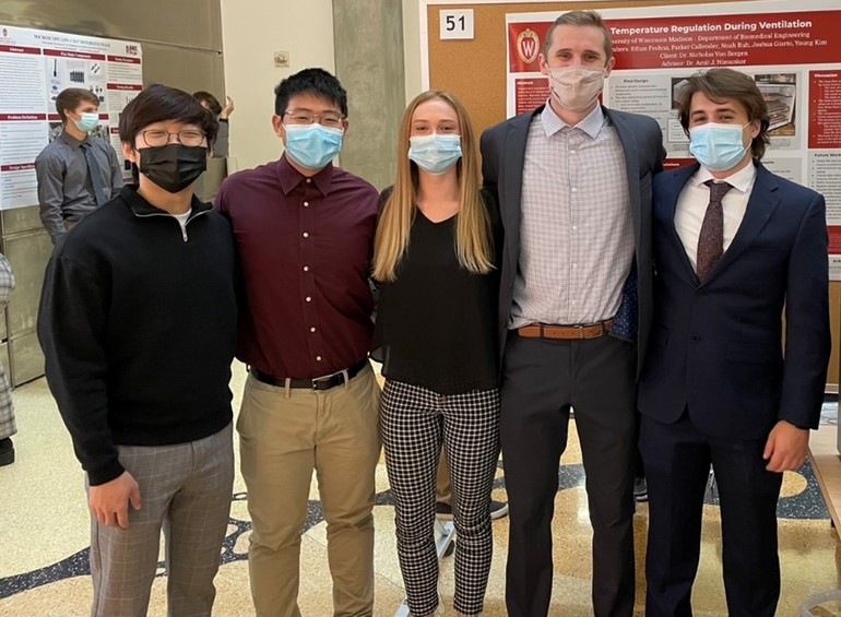From left to right: Young Kim, Joshua Giarto, Parker Callender, Ethan Frohna, Noah Ruh