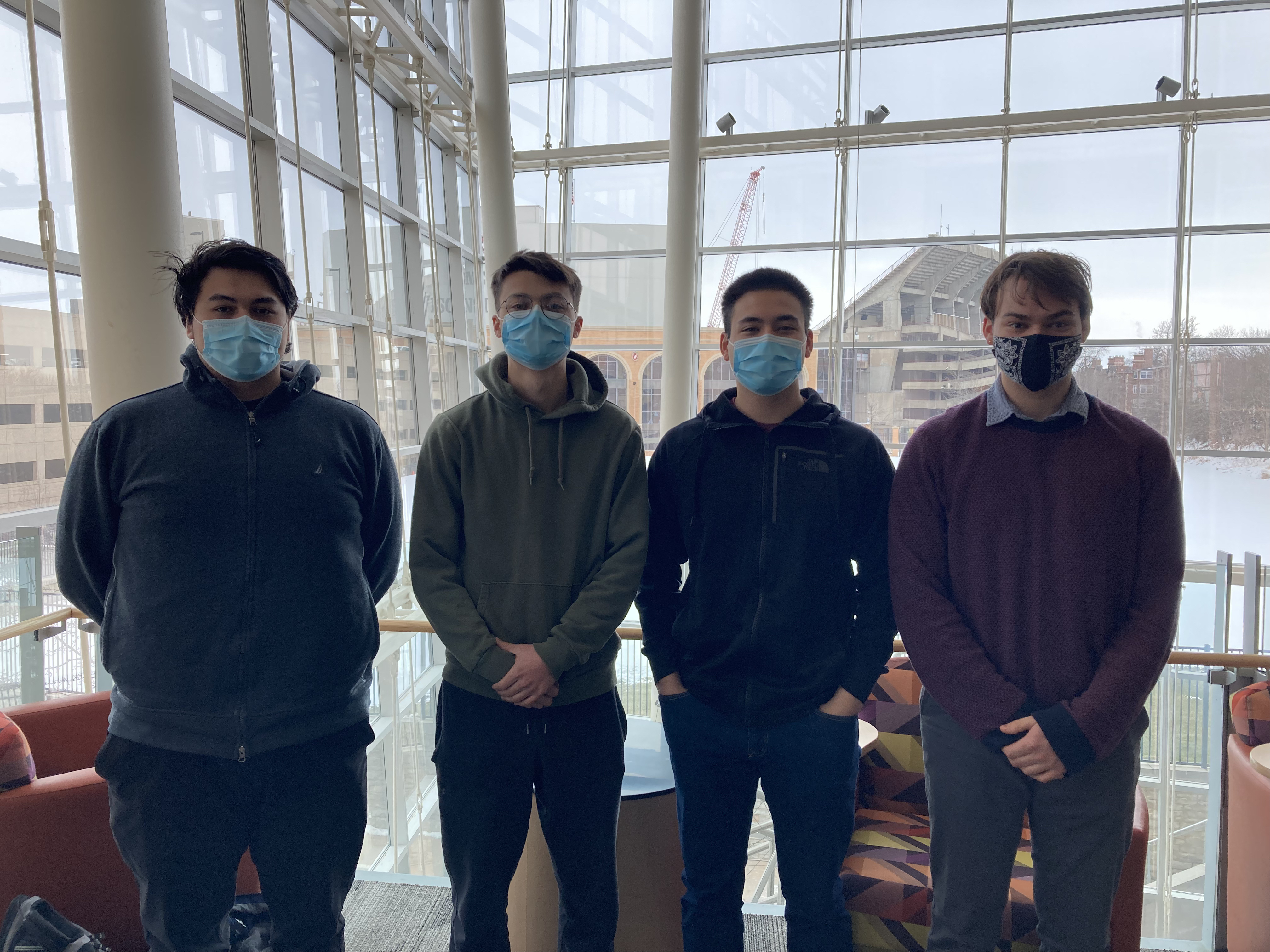 Pictured from left to right: Alexander Vasquez, Elijah McCoy, Michael Chiariello, Kade Hagen