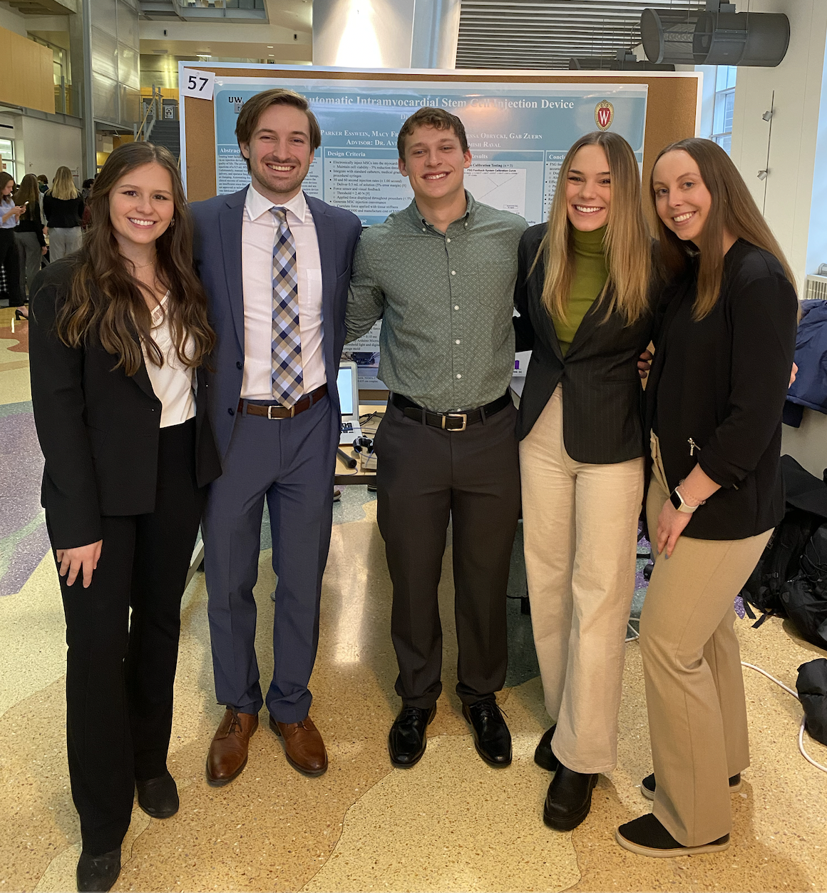 From left to right: Vanessa Obrycki (graduated), Parker Esswein, Lars Krugel, Gabrielle Zuern, Macy Frank