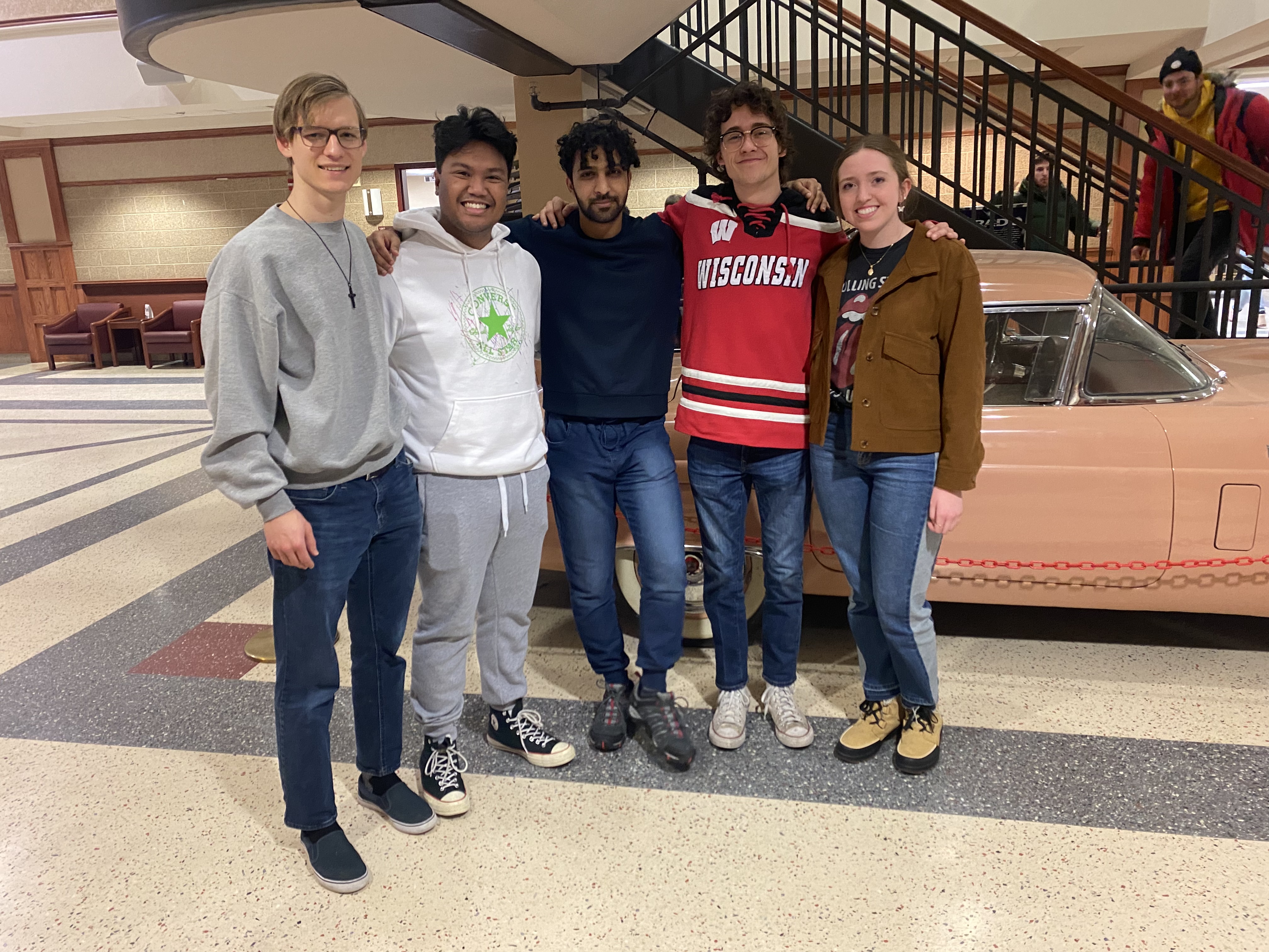 First Day Team Picture. Pictured left to right: Joel Nitz, Erwin Cruz, Mustafa Al-Sakhbouri, James Barlow, Anna Mercord